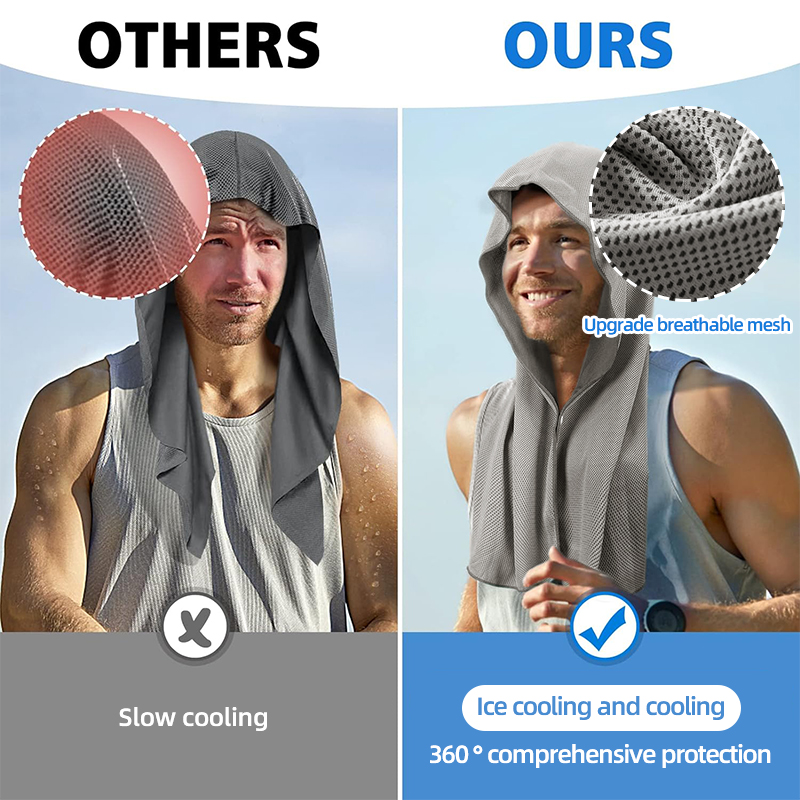 منشفة تبريد بغطاء للرأس - منشف - مراجعة Outdoor Sport Hoodie وسعره